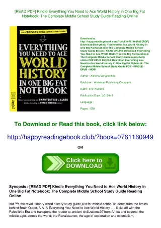 [READ PDF] Kindle Everything You Need to Ace World History in One Big Fat Notebo