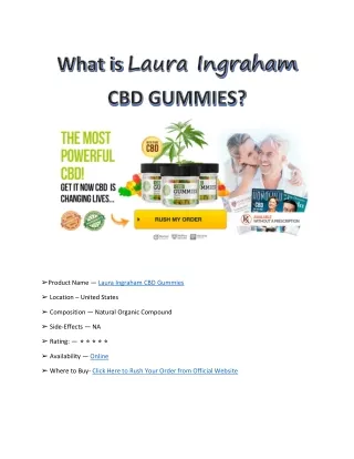 Laura Ingraham CBD Gummies Reviews