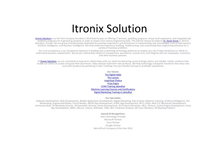 itronix solution