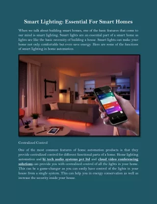 smart lighting essential for smart homes