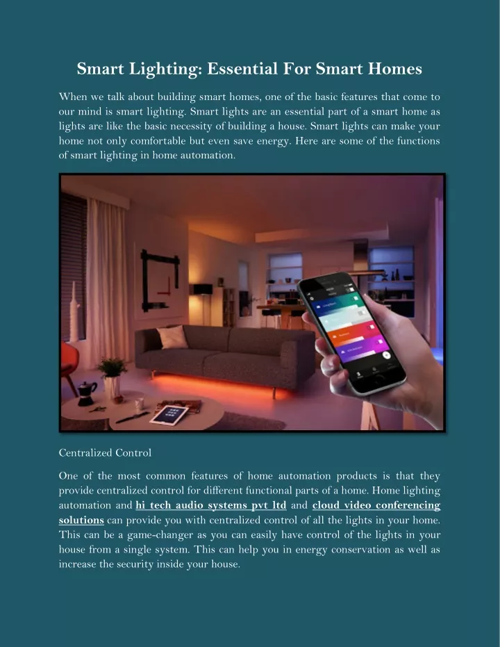 smart lighting essential for smart homes