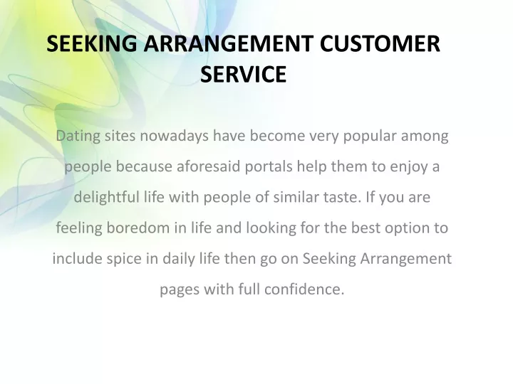 seeking arrangement customer service