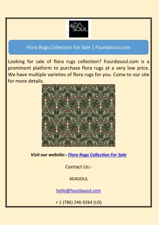 Flora Rugs Collection For Sale | Fourdasoul.com