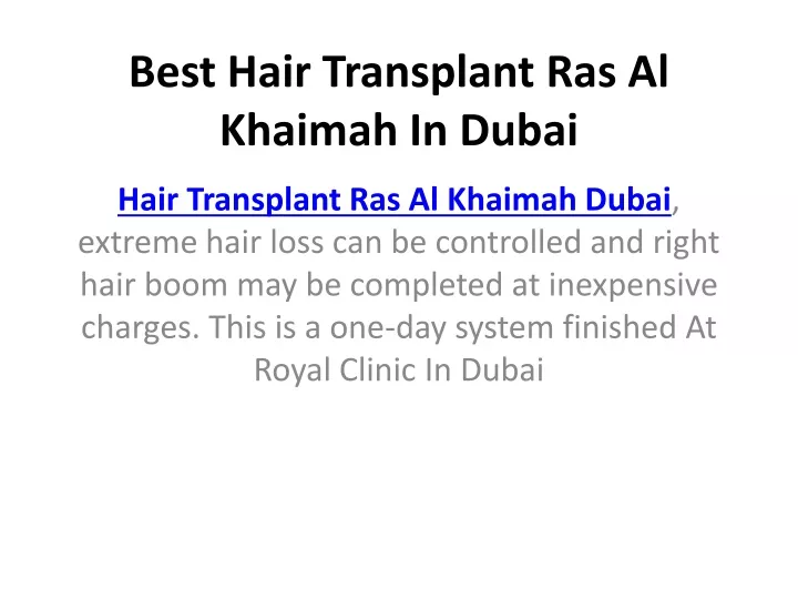 best hair transplant ras al khaimah in dubai