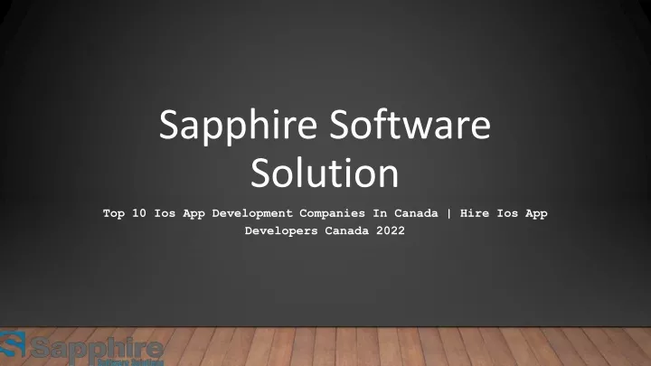 sapphire software solution