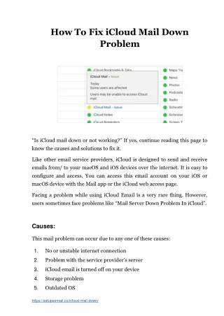 Fix icloud Mail Down - Easy And Simple Steps