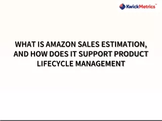 what is amazon sales estimation and how does