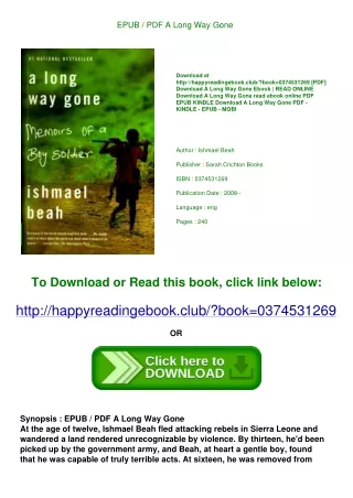 EPUB / PDF A Long Way Gone <(DOWNLOAD E.B.O.O.K.^)