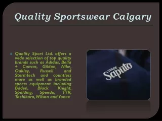 quality sportswear calgary