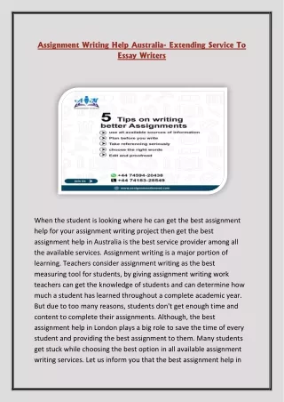assignment writing help australia extending
