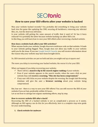 how to save your seo efforts after your website