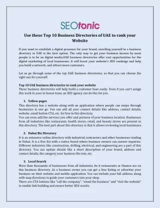 use these top 10 business directories