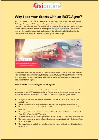 why book your tickets with an irctc agent