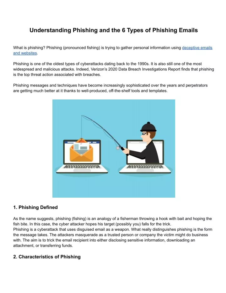 understanding phishing and the 6 types