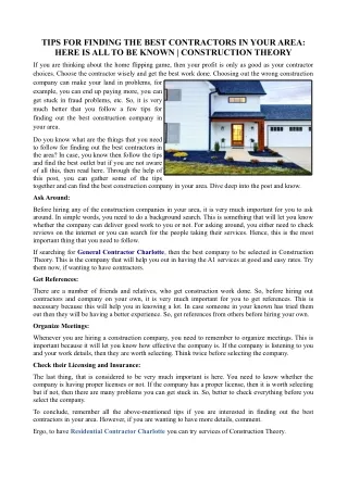 tips for finding the best contractors in your