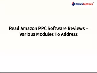 read amazon ppc software reviews various modules