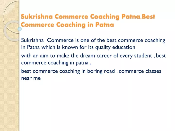 sukrishna commerce coaching patna best commerce coaching in patna
