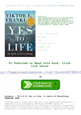 [W.O.R.D] Yes to Life In Spite of Everything DOWNLOAD FREE