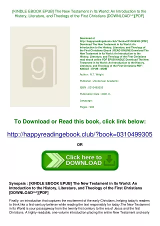 [KINDLE EBOOK EPUB] The New Testament in Its World An Introduction to the Histor