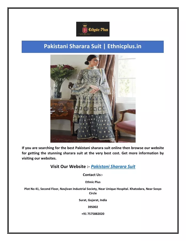 pakistani sharara suit ethnicplus in