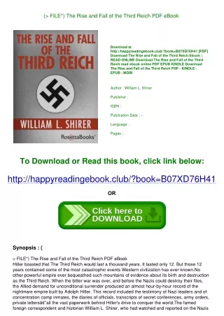 (<P.D.F.>> FILE*) The Rise and Fall of the Third Reich PDF eBook