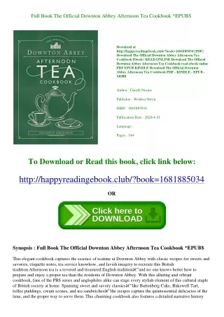 Full Book The Official Downton Abbey Afternoon Tea Cookbook *EPUB$