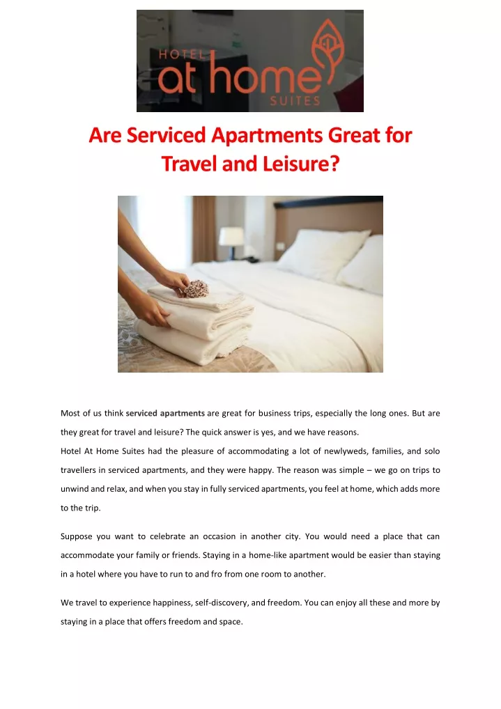 are serviced apartments great for travel