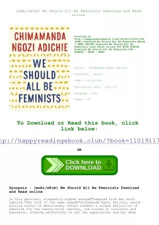 {mobi/ePub} We Should All Be Feminists Download and Read online