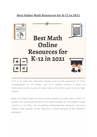 best online math resources for k 12 in 2021
