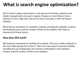 what is search engine optimization
