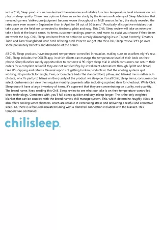 in the chili sleep products and understand