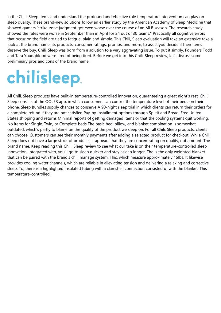 in the chili sleep items and understand