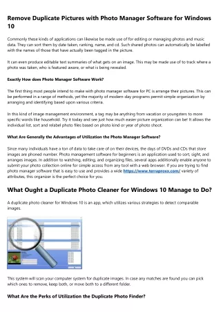 remove duplicate pictures with photo manager