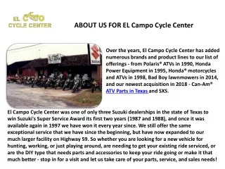 About Us For El Campo Cycle Center -  El Campo, TX