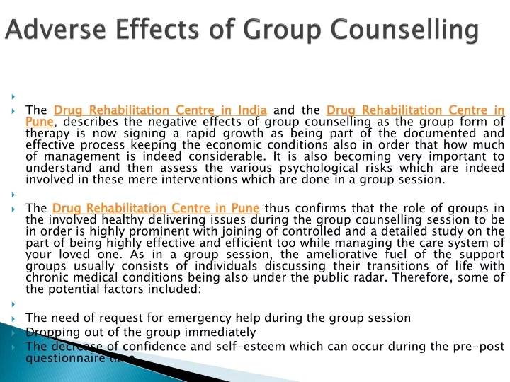 adverse effects of group counselling