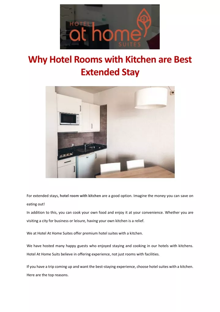 why hotel rooms with kitchen are best extended