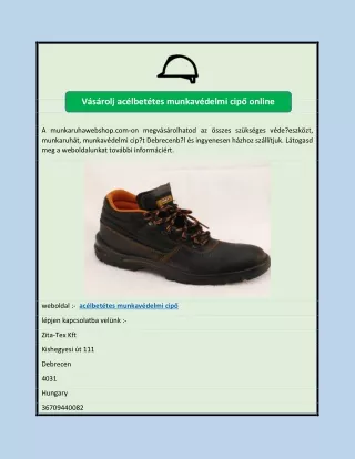 Vásárolj acélbetétes munkavédelmi cipő online