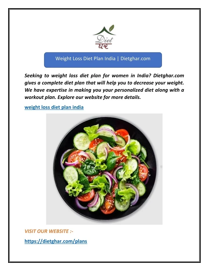 PPT - Weight Loss Diet Plan India Dietghar.com PowerPoint Presentation ...