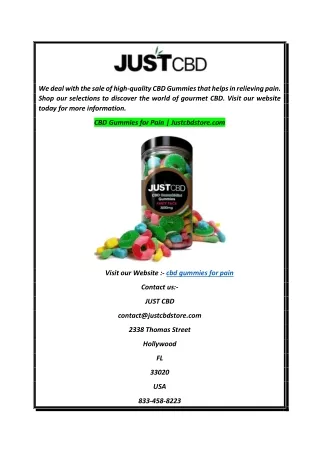CBD Gummies for Pain  Justcbdstore.com
