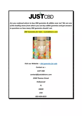 CBD Gummies for Sale  Justcbdstore.com