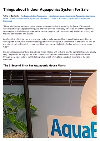 How Indoor Aquaponic Systems can Save You Time, Stress, and Money.