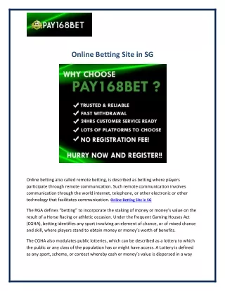 online betting site in sg
