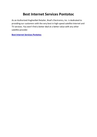 best internet services pontotoc