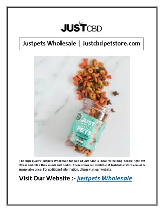 justpets wholesale justcbdpetstore com
