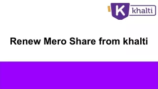 Renew Mero Share from khalti