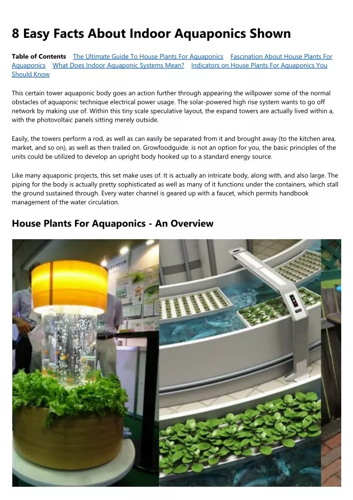 8 easy facts about indoor aquaponics shown