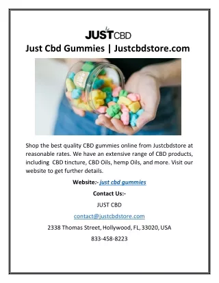 Just Cbd Gummies | Justcbdstore.com