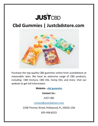 Cbd Gummies | Justcbdstore.com