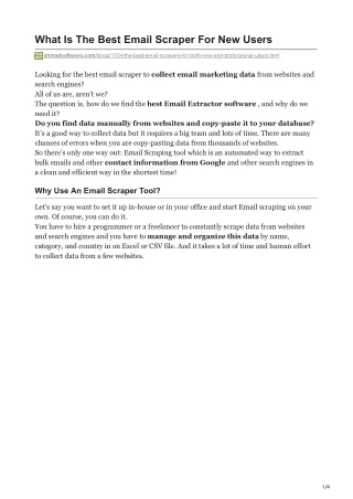 what is the best email scraper for new users
