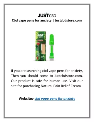 Cbd vape pens for anxiety | Justcbdstore.com